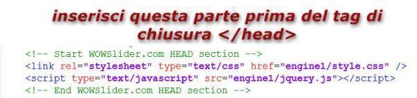 come inserire una slideshow in blogger, parte testata